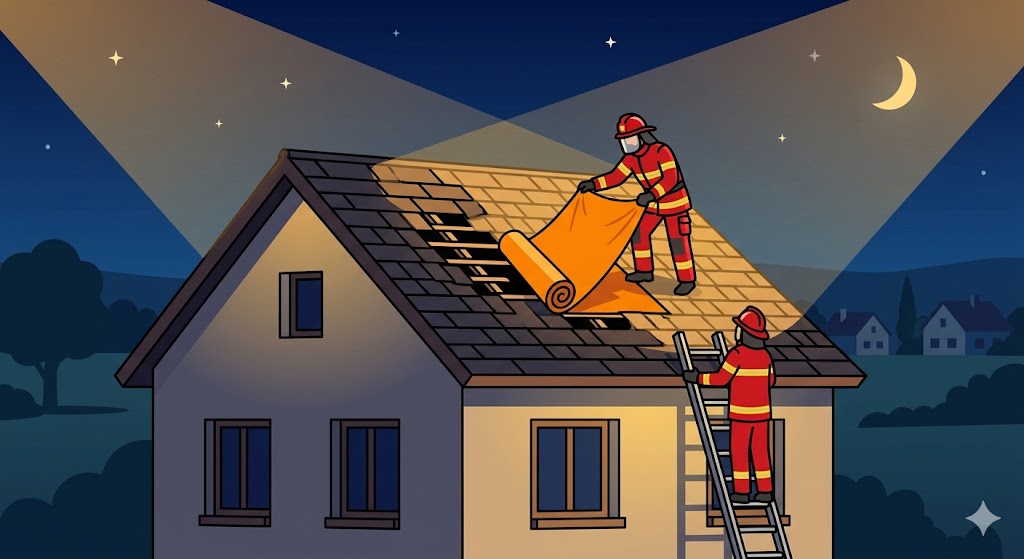 Uszkodzony dach w Tarkawicy